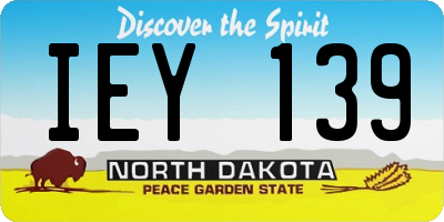 ND license plate IEY139