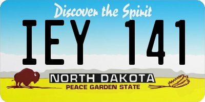 ND license plate IEY141