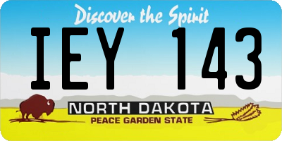 ND license plate IEY143