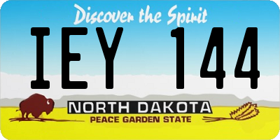 ND license plate IEY144