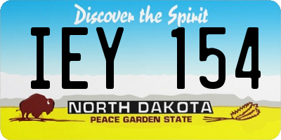 ND license plate IEY154