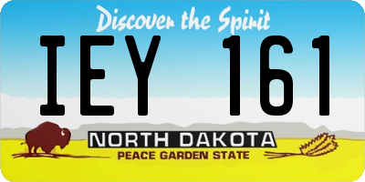 ND license plate IEY161
