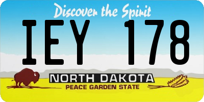 ND license plate IEY178