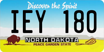 ND license plate IEY180