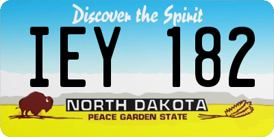 ND license plate IEY182
