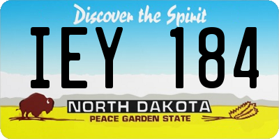 ND license plate IEY184