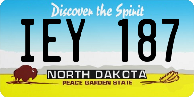 ND license plate IEY187