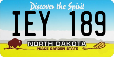 ND license plate IEY189