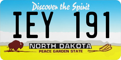 ND license plate IEY191