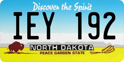 ND license plate IEY192
