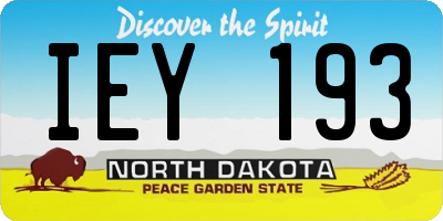ND license plate IEY193