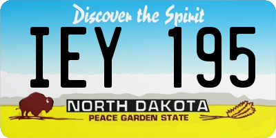 ND license plate IEY195