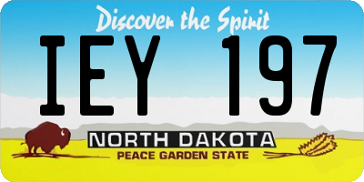 ND license plate IEY197