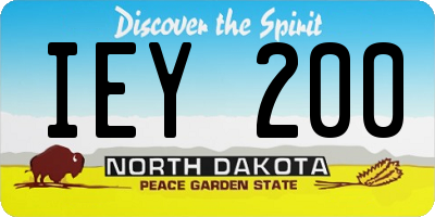 ND license plate IEY200