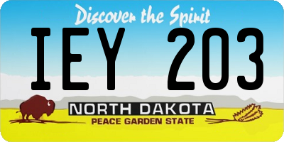 ND license plate IEY203
