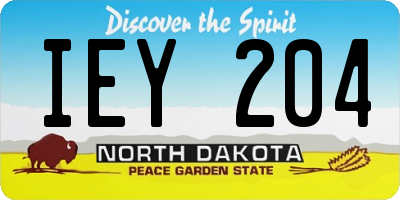 ND license plate IEY204