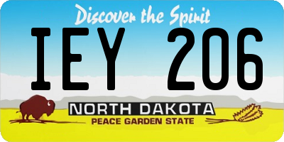 ND license plate IEY206