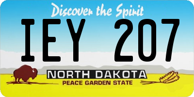 ND license plate IEY207