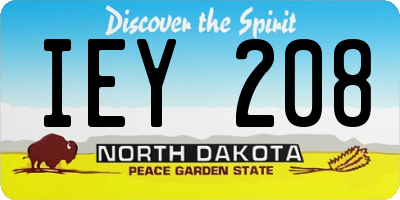 ND license plate IEY208