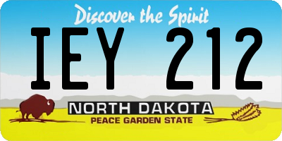 ND license plate IEY212