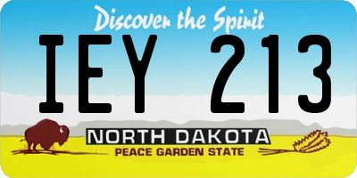 ND license plate IEY213
