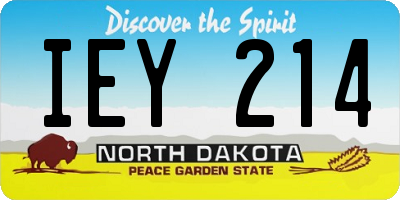 ND license plate IEY214
