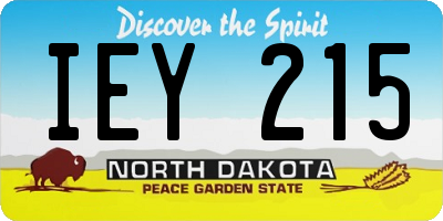 ND license plate IEY215