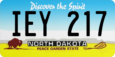 ND license plate IEY217