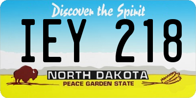 ND license plate IEY218