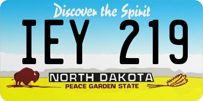 ND license plate IEY219