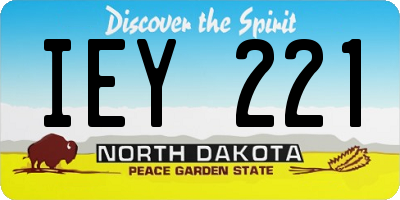 ND license plate IEY221