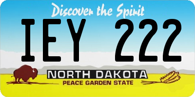 ND license plate IEY222