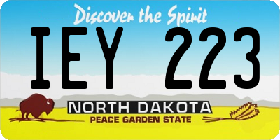 ND license plate IEY223