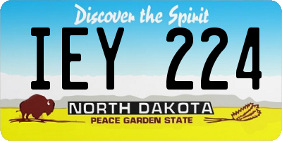 ND license plate IEY224