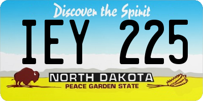 ND license plate IEY225