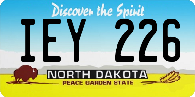 ND license plate IEY226