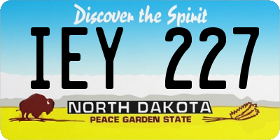 ND license plate IEY227