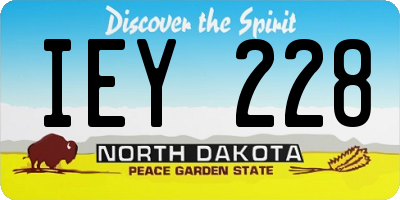 ND license plate IEY228