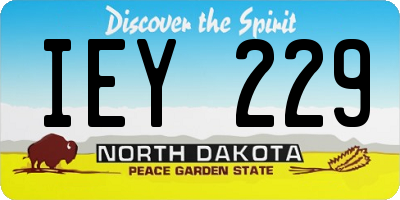 ND license plate IEY229