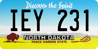ND license plate IEY231