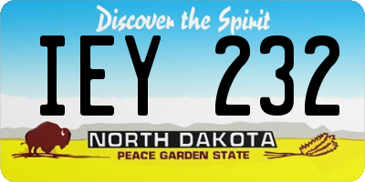 ND license plate IEY232