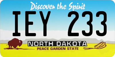 ND license plate IEY233