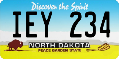 ND license plate IEY234