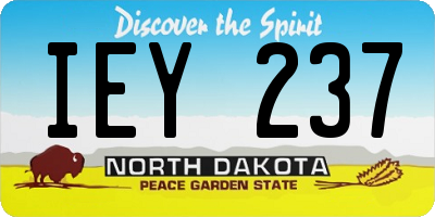 ND license plate IEY237