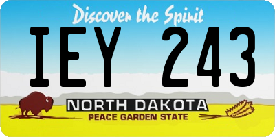 ND license plate IEY243