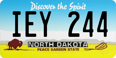 ND license plate IEY244