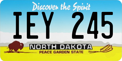 ND license plate IEY245