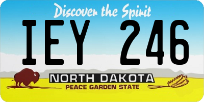 ND license plate IEY246