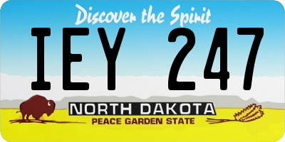 ND license plate IEY247