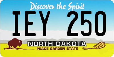 ND license plate IEY250